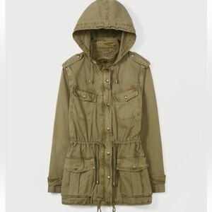 Talula Olive Green Hooded Utility Jacket
